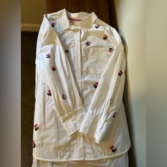 Button down shirt w/ embroidered cherries - L - Picture 7 of 10